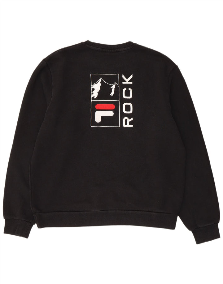 FILA Herre grafisk sweatshirt Jumper Medium Sort Bomuld
