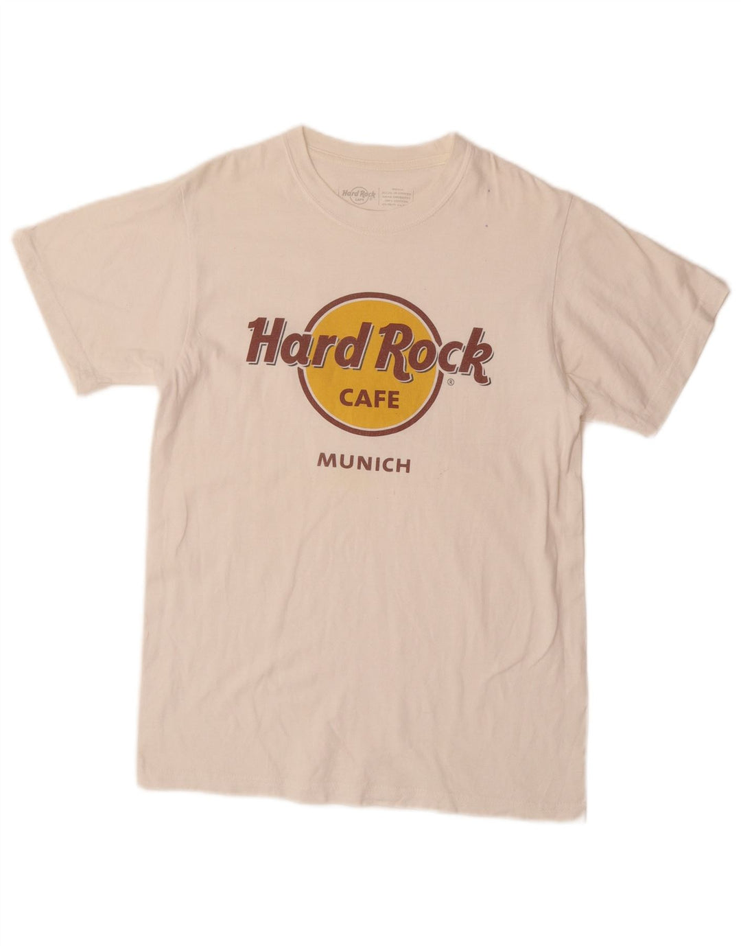 HARD ROCK CAFE Herre München Grafisk T-shirt Top Lille hvid bomuld