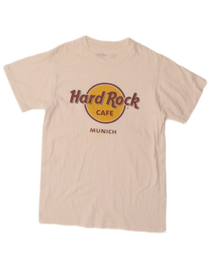 HARD ROCK CAFE Herre München Grafisk T-shirt Top Lille hvid bomuld