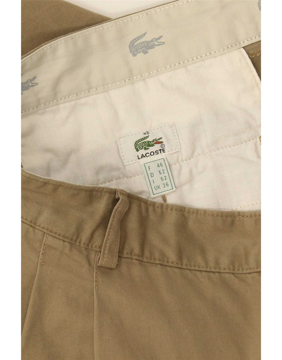 Lacoste Herre Pegged Chino Bukser Størrelse 46 Large W36 L30 Khaki