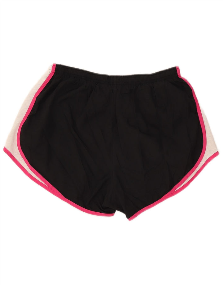 NIKE Dri Fit sportsshorts til kvinder UK 14 Stor sort farveblok