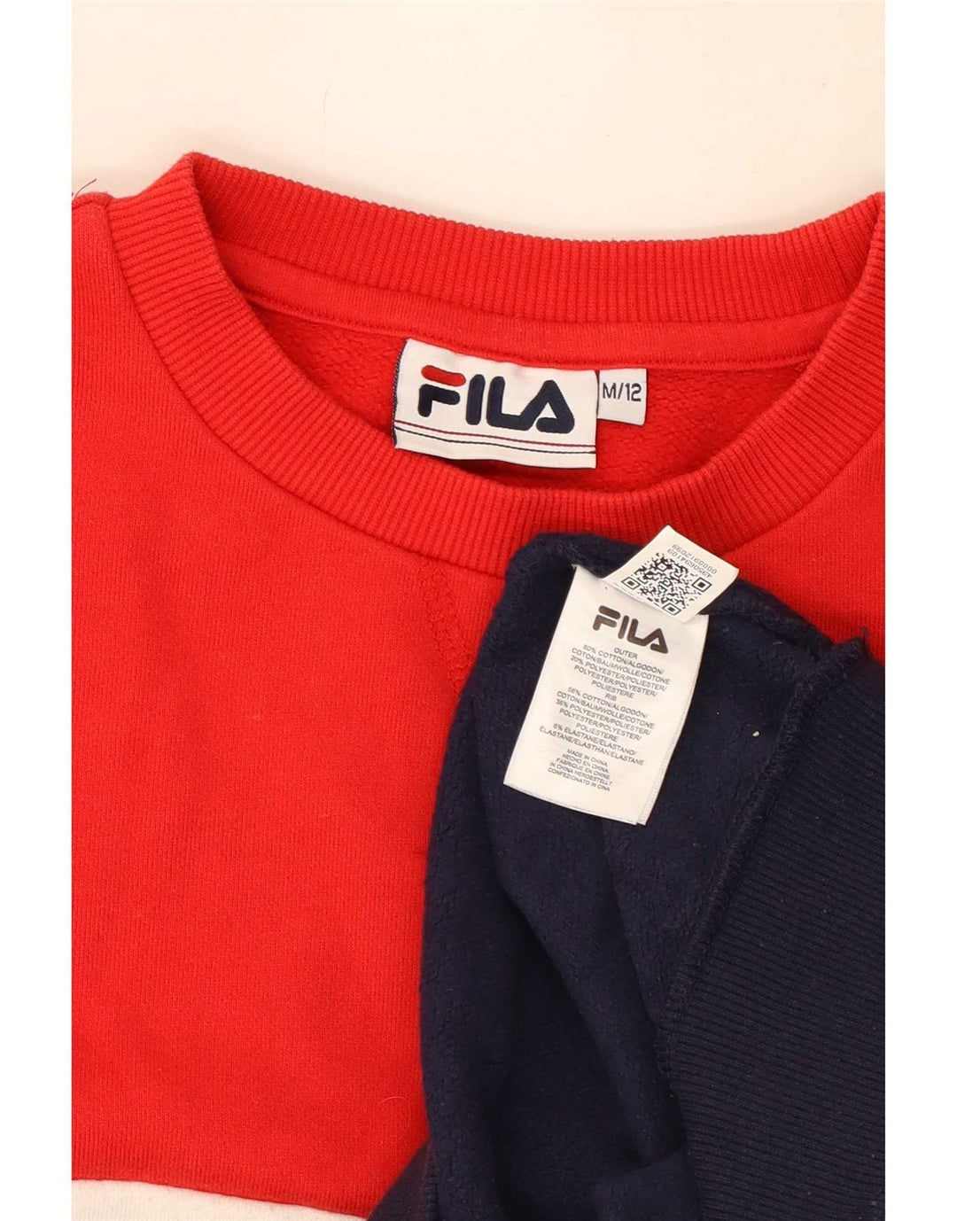 Fila Dame Sweatshirt Jumper UK 12 Medium Flerfarvet Colourblock
