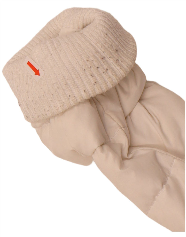 TOMMY HILFIGER Womens Hooded Padded Jacket UK 10 Small White Polyester