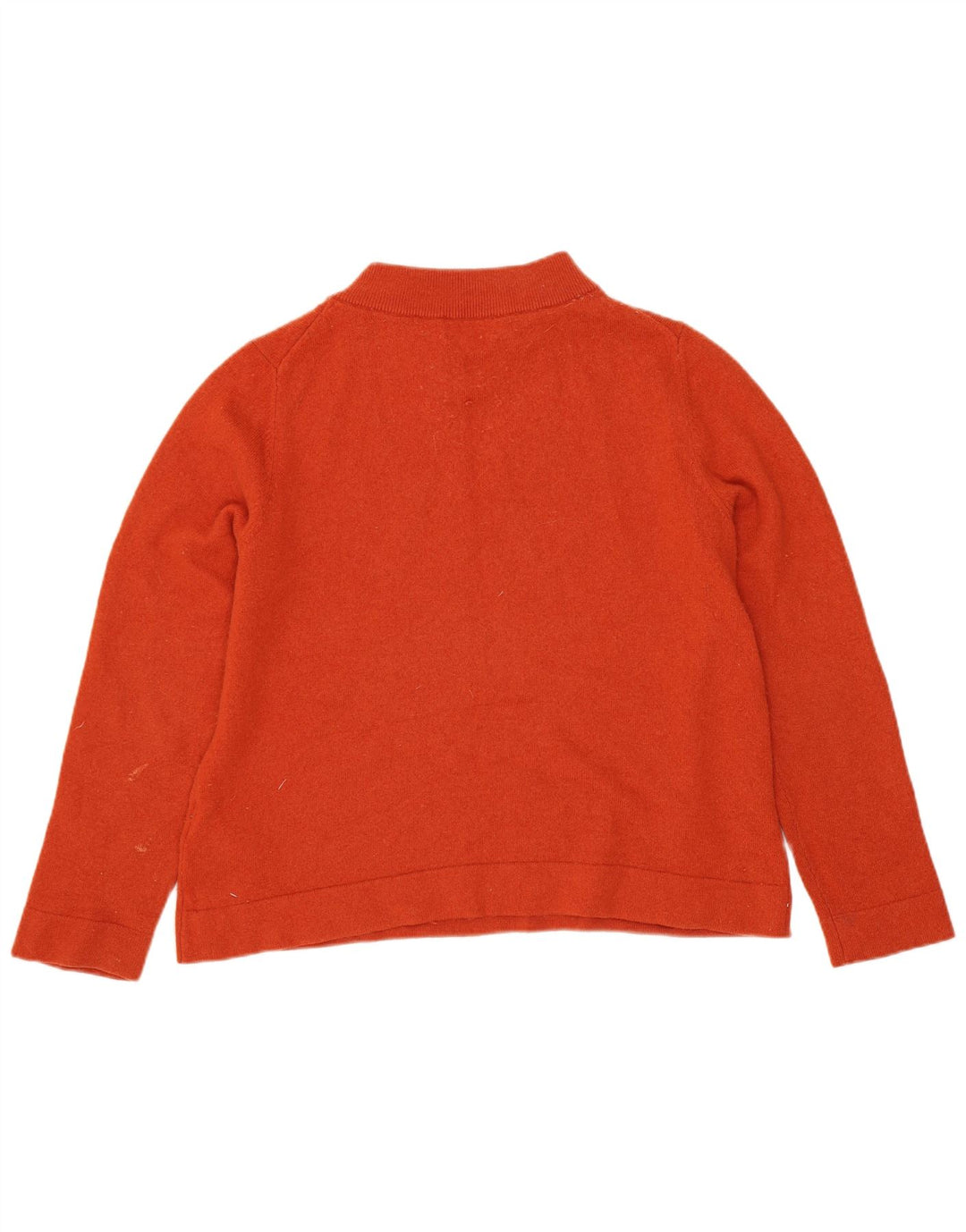 Hobbs Womens Crop Turtle Neck Sweater UK 16 Large Orange Wool