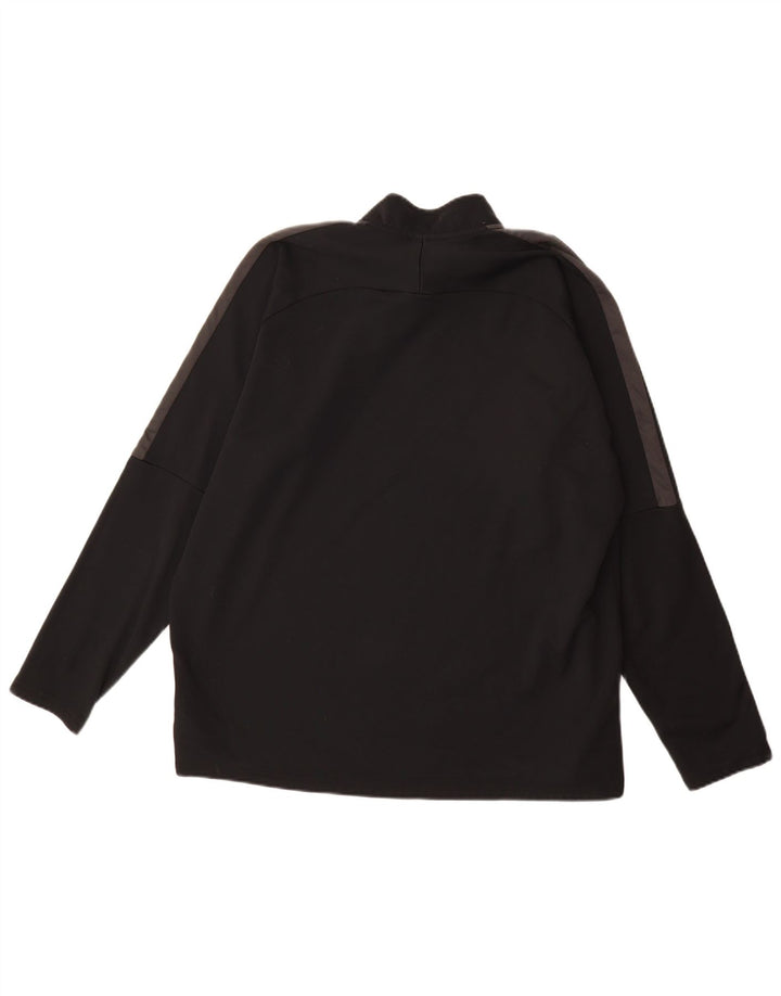 Nike Herre Dri Fit Grafisk Pullover med lynlås-hals Træningsdragt Top XL Sort
