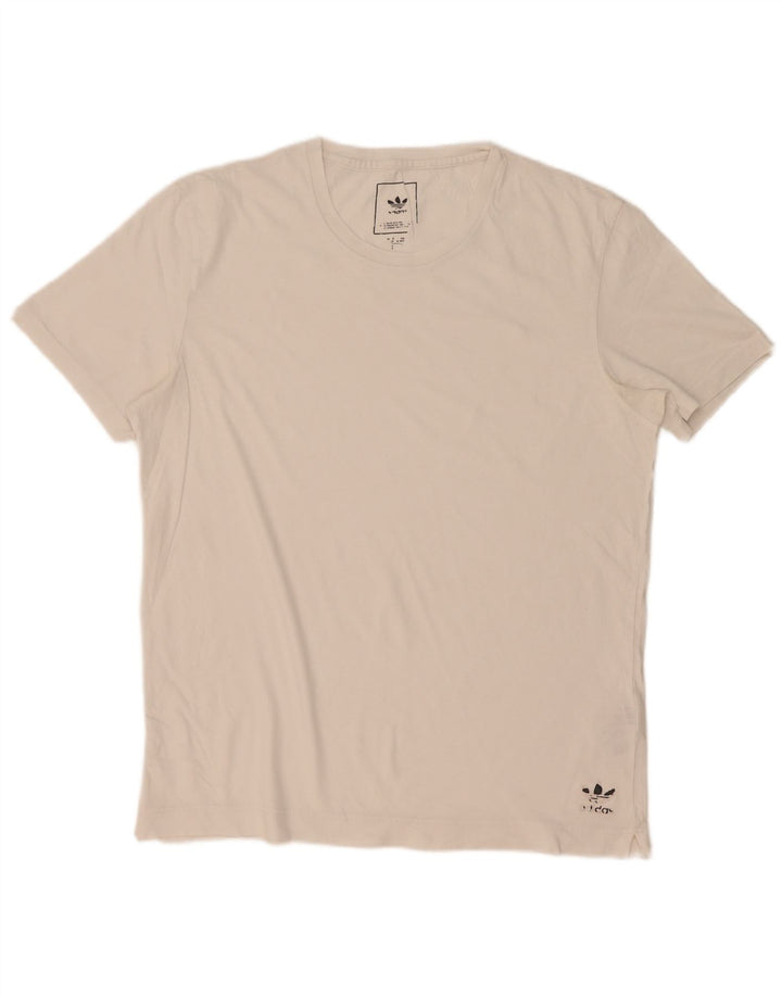Adidas Herre T-Shirt Top Medium Hvid Bomuld