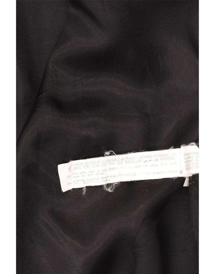 Zara Dame Oversized Overfrakke UK 14 Medium Sort Uld