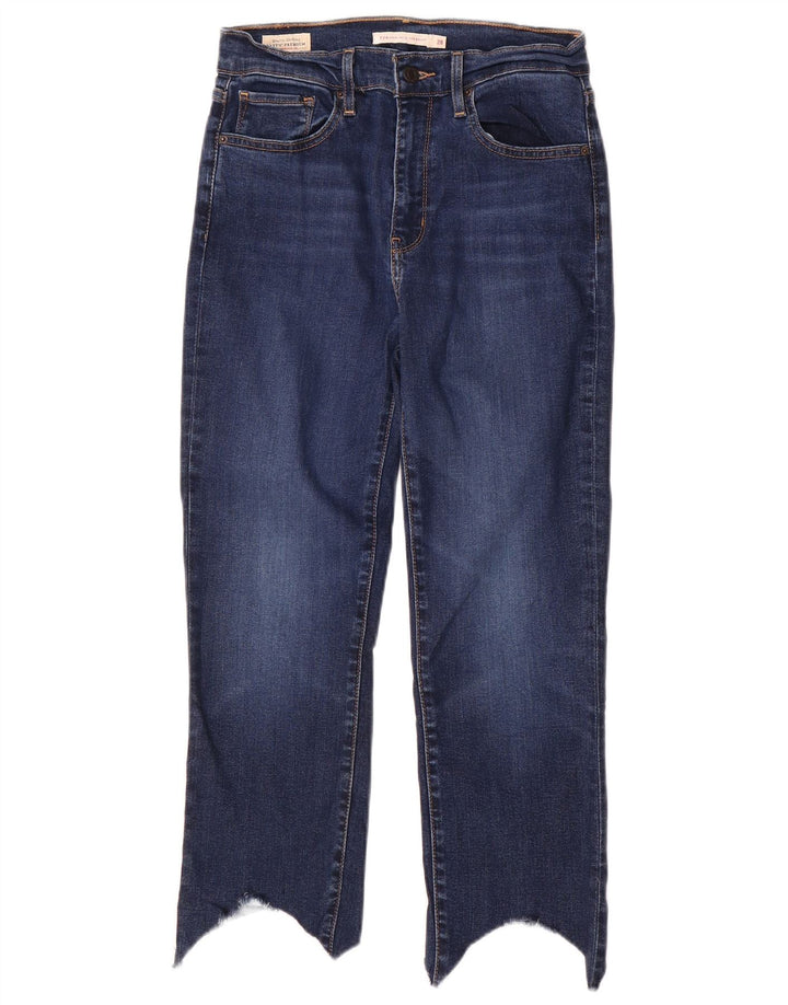 Levi's Womens 724 Crop Højtaljede lige jeans W28 L23 Blå