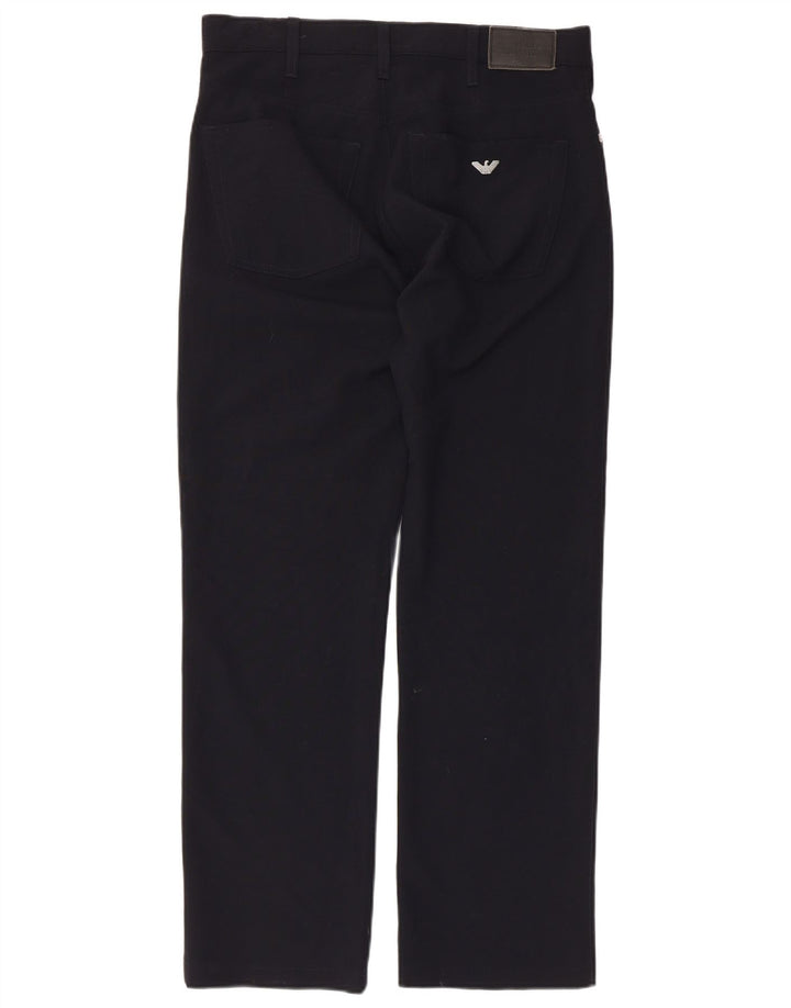 Armani Lige Casual bukser til mænd W32 L29 Marineblå polyester