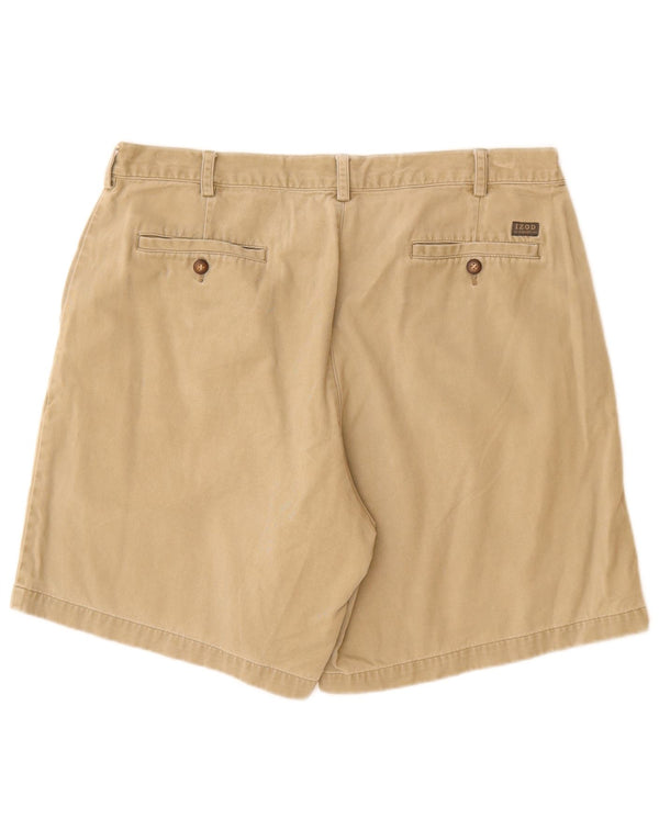 IZOD Chino Shorts til mænd W38 XL Beige Bomuld