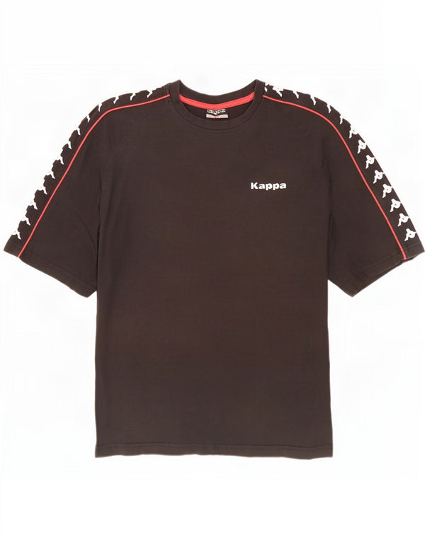 Kappa Herre Grafisk T-Shirt Top XL Sort Bomuld