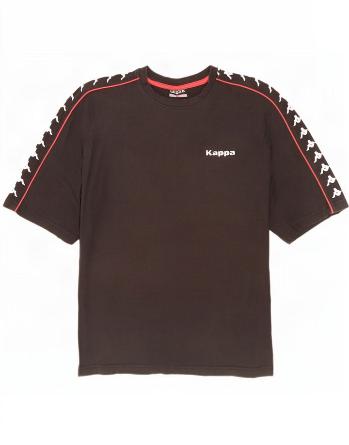 Kappa Herre Grafisk T-Shirt Top XL Sort Bomuld
