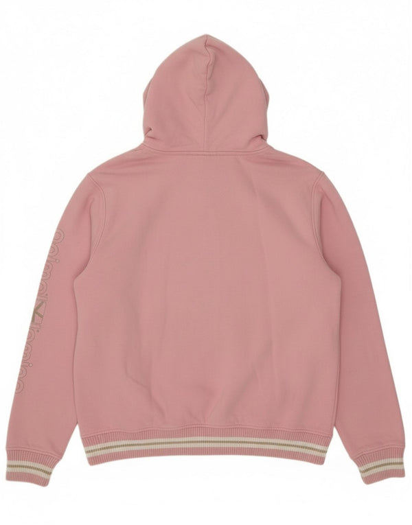 Animal Dame Grafisk Hoodie Jumper UK 16 Large Pink Bomuld