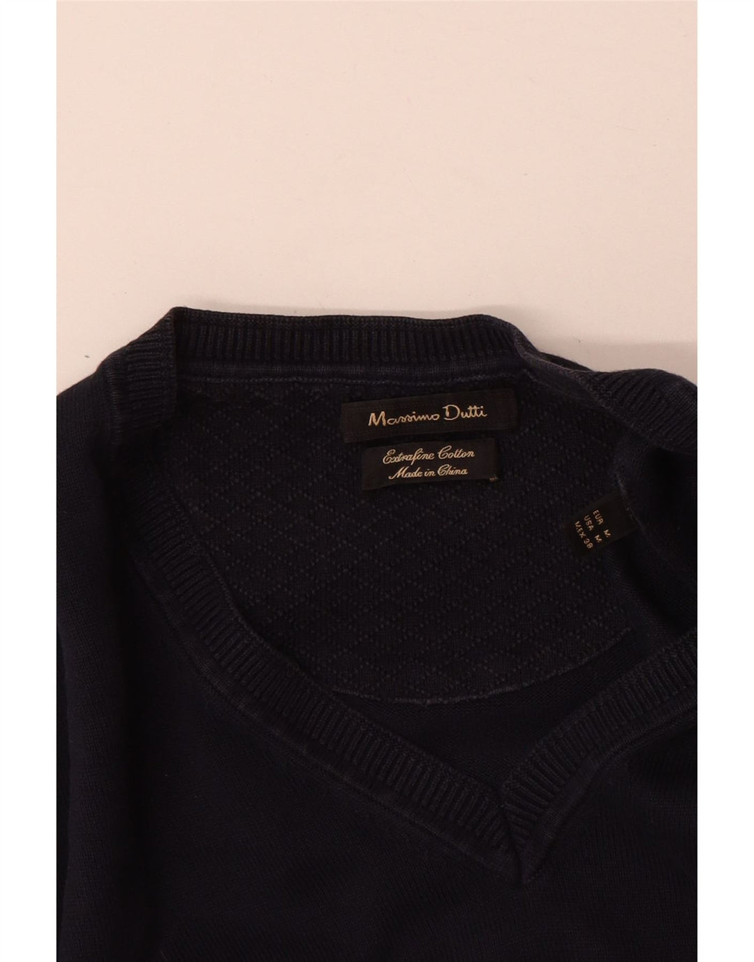 Zara Herre V-hals sweater Medium Marineblå Bomuld