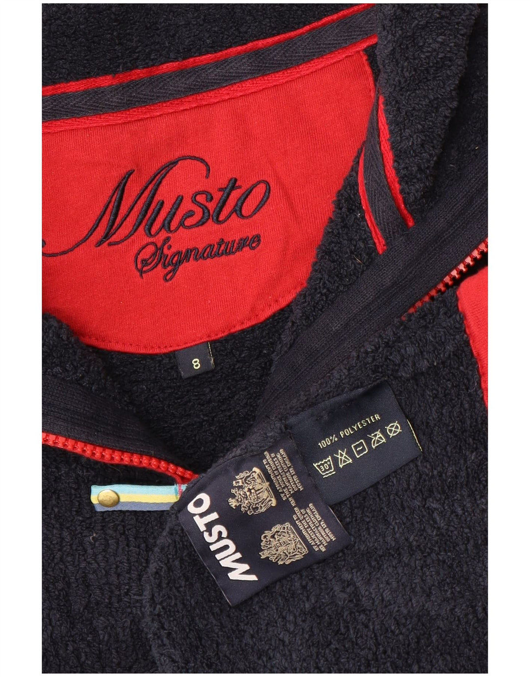 Musto Fleece Jumper med lynlås til kvinder UK 8 Lille marineblå polyester