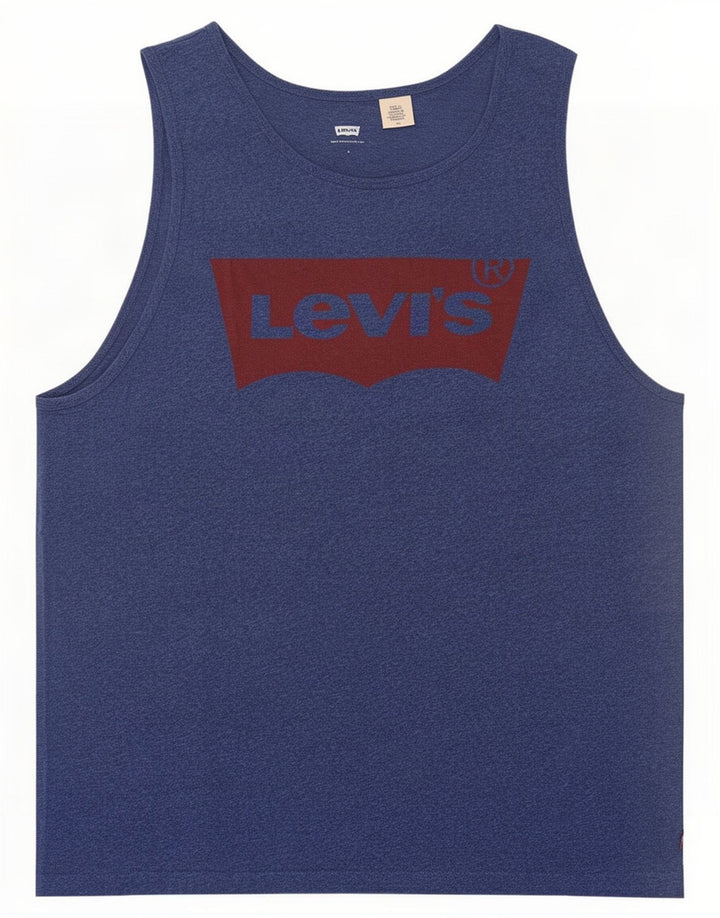 Levi's Herre grafisk vest Top Stor marineblå flækket bomuld