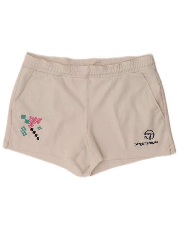 Sergio Tacchini Dame grafiske sportsshorts IT 50 XL Off White Geometric