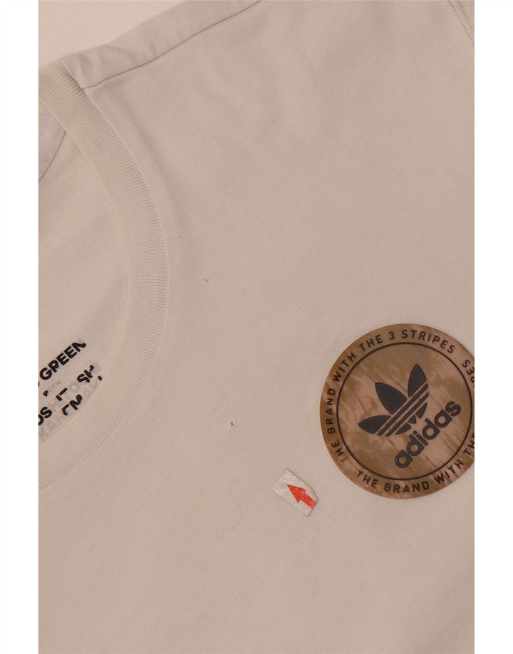 Adidas Grafisk T-shirt top til mænd Medium hvid bomuld