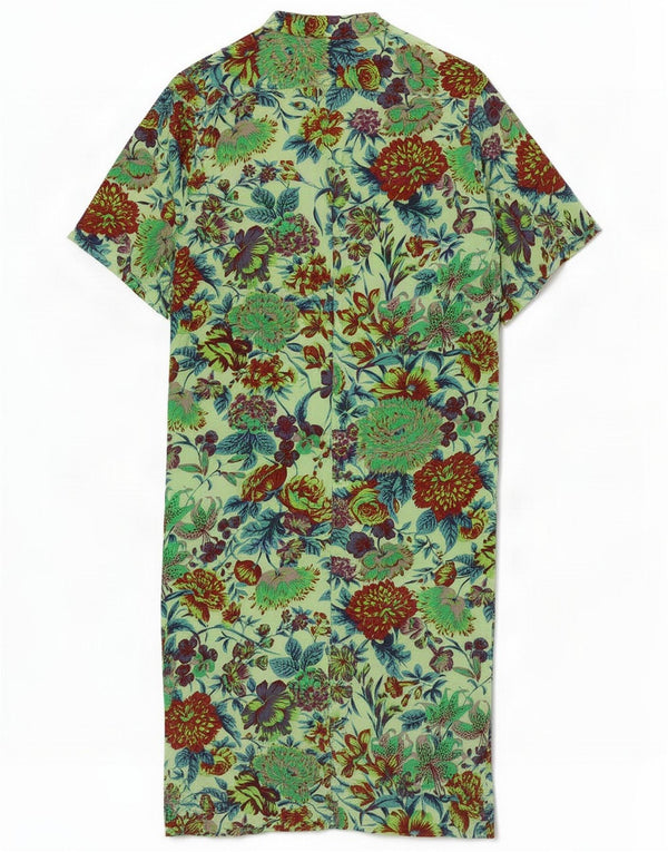 Al Duca D'Aosta Dame Maxi Dress IT 44 Medium Green Floral