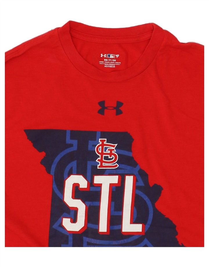 UNDER ARMOUR Mens Graphic T-Shirt Top Small Red Cotton | Vintage Under Armour | Thrift | Second-Hand Under Armour | Used Clothing | Messina Hembry 