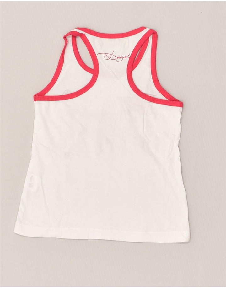 DESIGUAL Girls Graphic Vest Top 5-6 Years Off White Cotton | Vintage Desigual | Thrift | Second-Hand Desigual | Used Clothing | Messina Hembry 