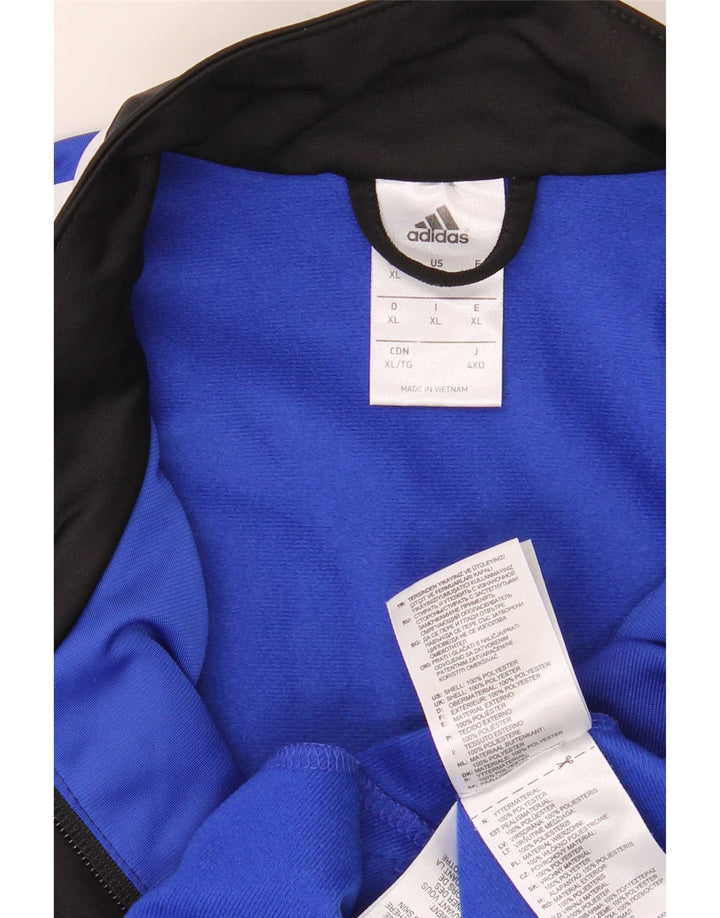Adidas Grafisk træningsdragt topjakke til mænd XL Blå Colourblock Polyester