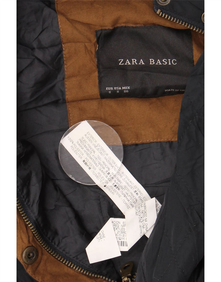 ZARA Womens Gilet UK 10 Small Navy Blue Colourblock Polyester