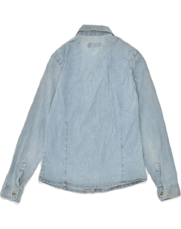 TIMBERLAND Womens Denim Shirt UIK 10 Small Blue Cotton | Vintage Timberland | Thrift | Second-Hand Timberland | Used Clothing | Messina Hembry 