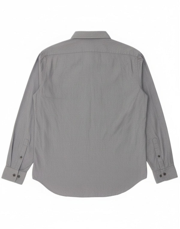 Calvin Klein Herre Slim Fit Skjorte Stor Marineblå Geometrisk