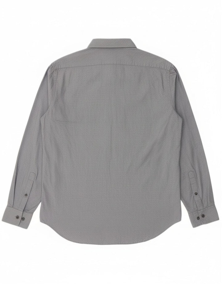 Calvin Klein Herre Slim Fit Skjorte Stor Marineblå Geometrisk