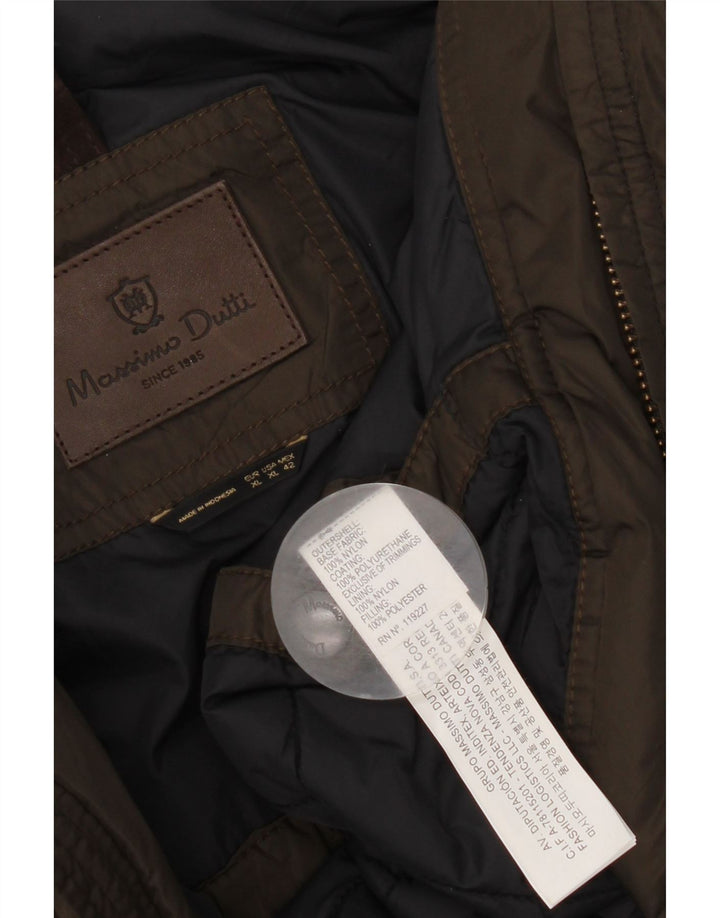 Massimo Dutti Herre Bomber Jacket UK 42 XL Brun Nylon