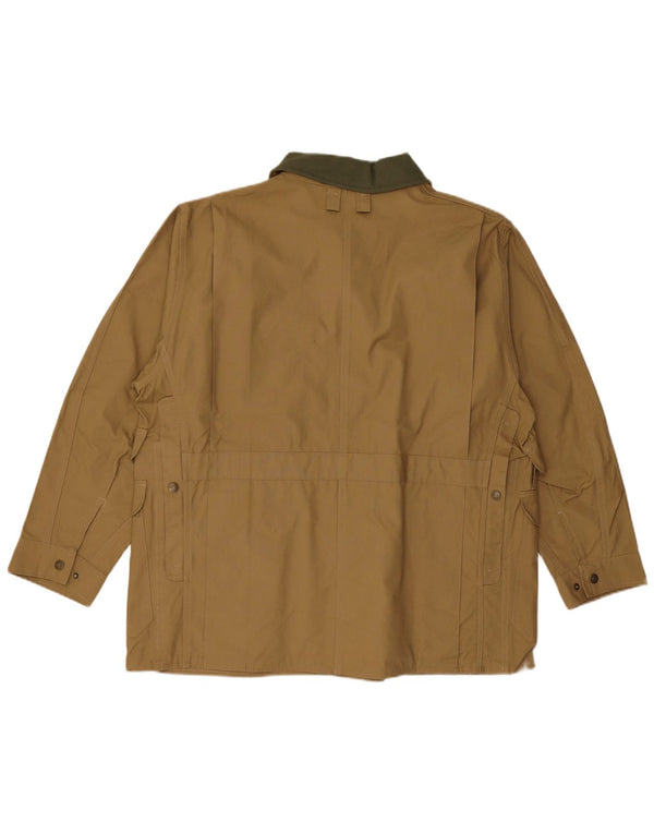Vintage Herre Utility Jacket IT 54 2XL Khaki Bomuld