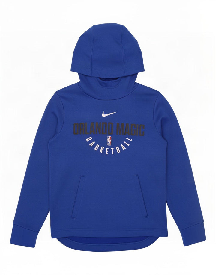 Nike drenge Dri Fit grafisk hættetrøje trøje 10-11 år mellemblå polyester