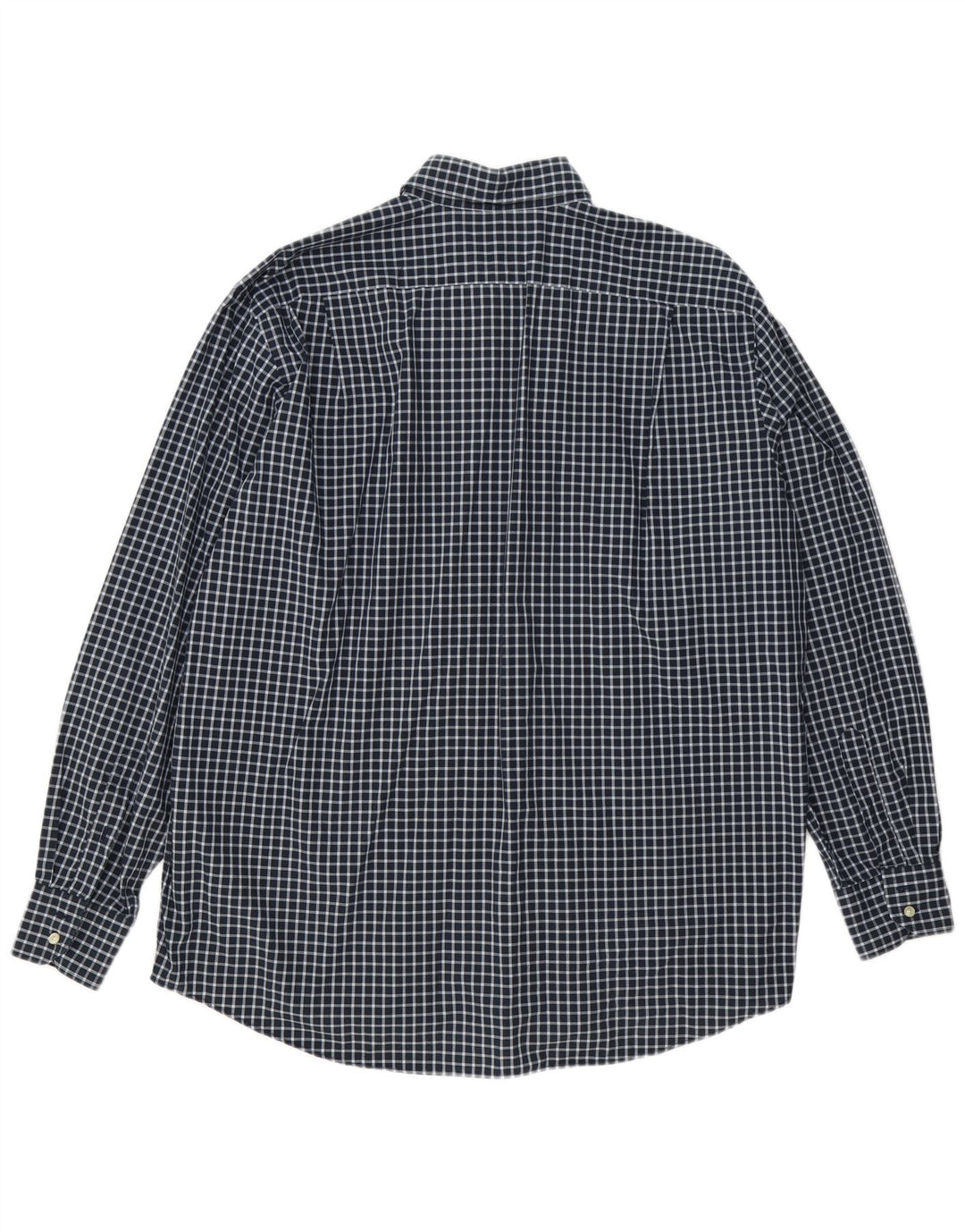 Lacoste Herreskjorte Størrelse 44 XL Navy Blue Gingham Cotton
