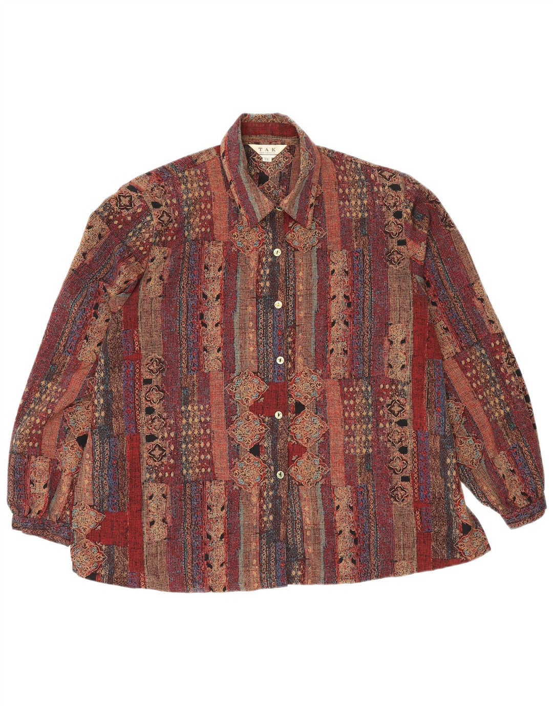 Tak Dameskjorte UK 20 2XL Brun Patchwork