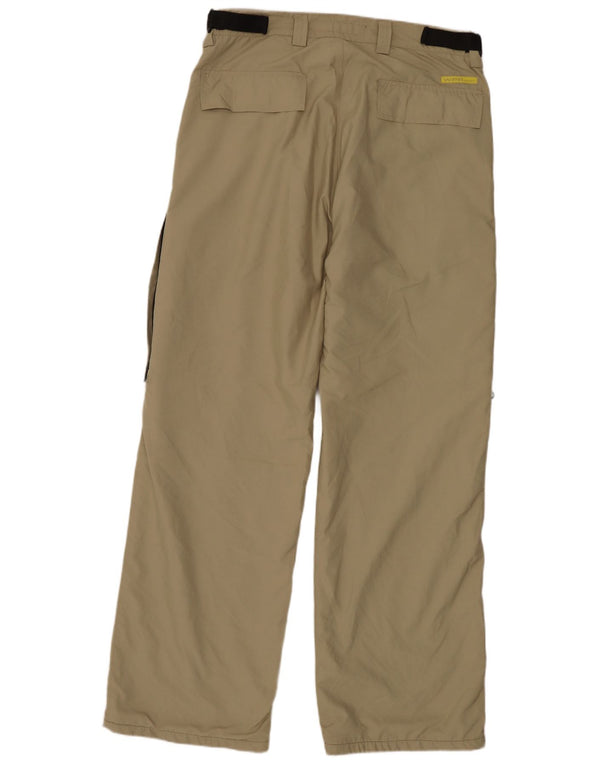 Weipper Mens Straight Cargo Trousers IT 48 Medium W33 L30 Beige Polyester