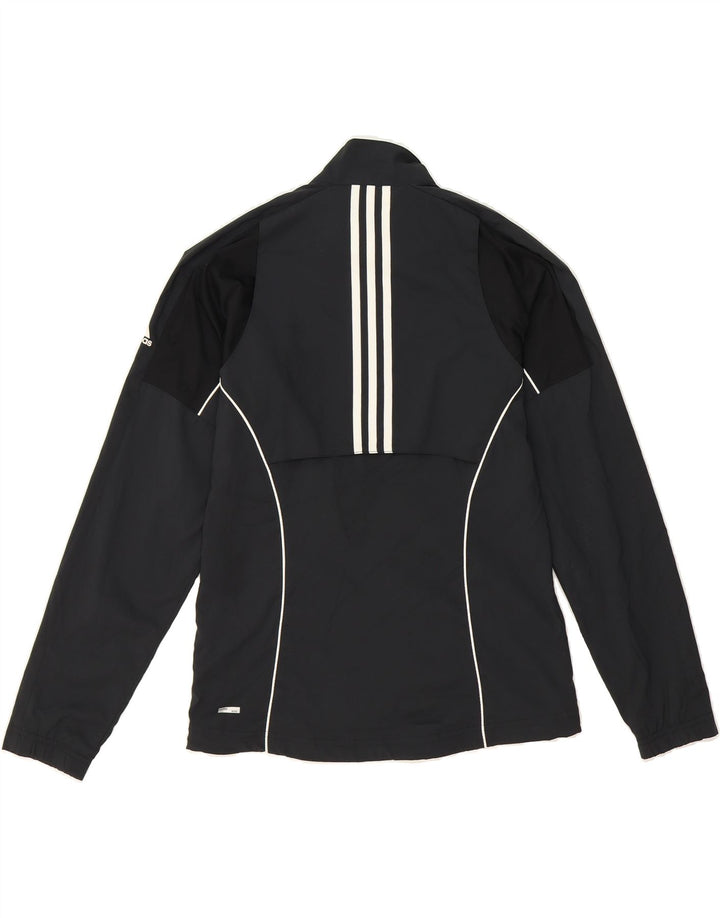ADIDAS Womens Clima Proof Tracksuit Top Jacket UK 10 Small Black Polyester Vintage Adidas and Second-Hand Adidas from Messina Hembry 