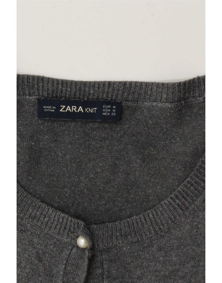 Zara Dame Cardigan Sweater UK 14 Medium Grey
