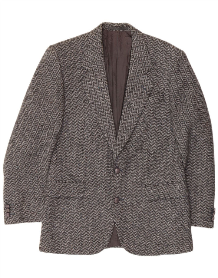 Wellington Herre Donegal Tweed Blazer Jacket UK 38 Medium Grey Herringbone