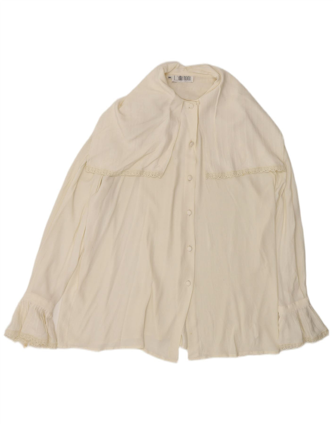 L'altra Moda Dame Oversized skjortebluse IT 44 Medium Off White Acetat