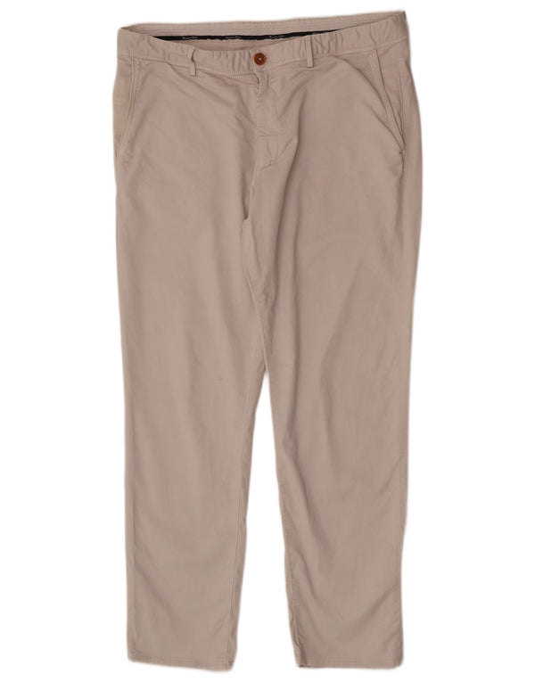 Massimo Dutti Herre Slim Fit Chinobukser EU 44 Large W34 L28 Beige Bomuld