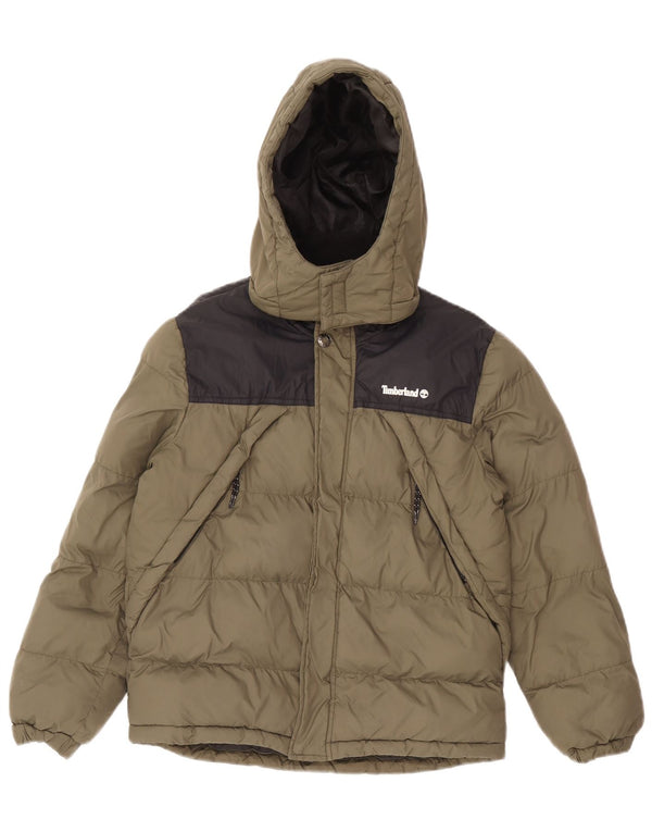 Timberland Boys Polstret Hættejakke 11-12 år Grøn Colourblock