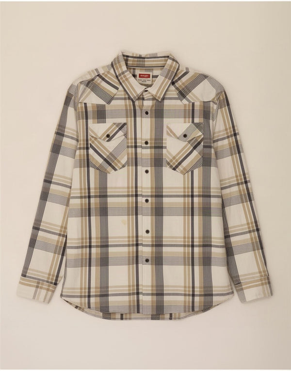 Wrangler Western skjorte herre 3XL beige plaid bomuld