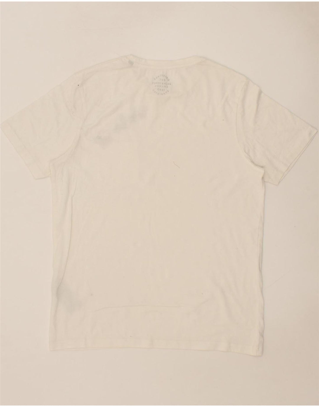 JACK & JONES Mens Graphic T-Shirt Top Medium White Vintage Jack & Jones and Second-Hand Jack & Jones from Messina Hembry 