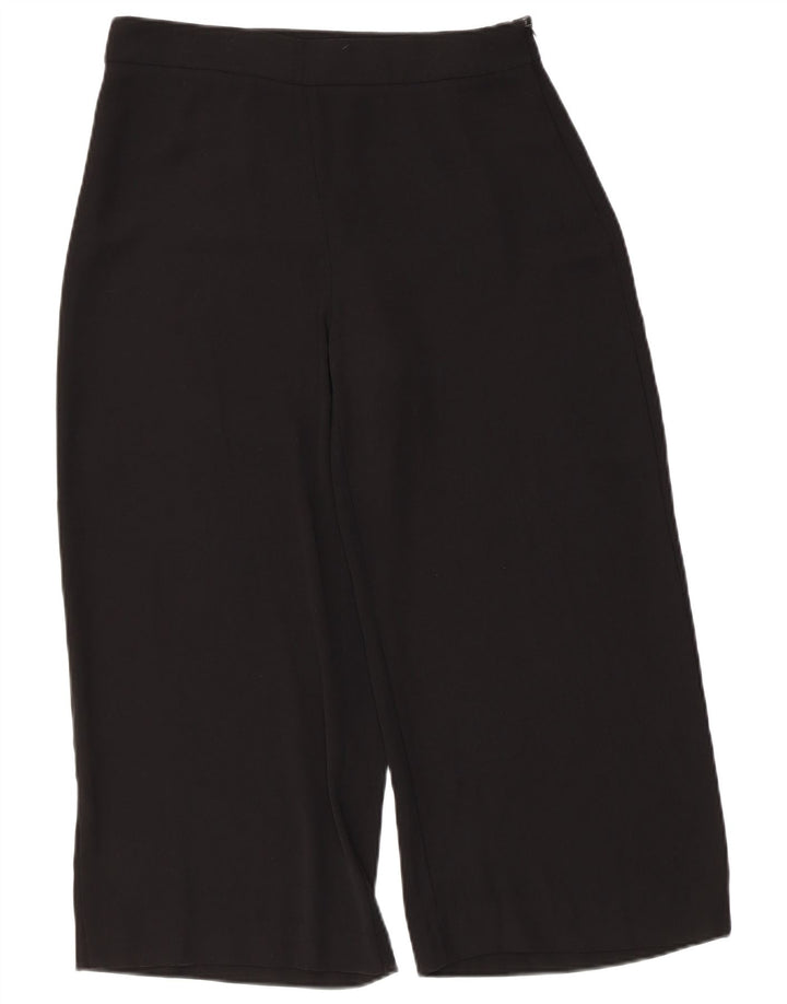 Zara Dame Højtalje Wide Leg Capri Bukser Medium W30 L22 Sort