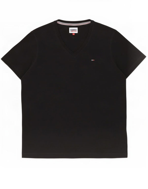 Tommy Hilfiger Herre T-Shirt Top XL Sort Bomuld
