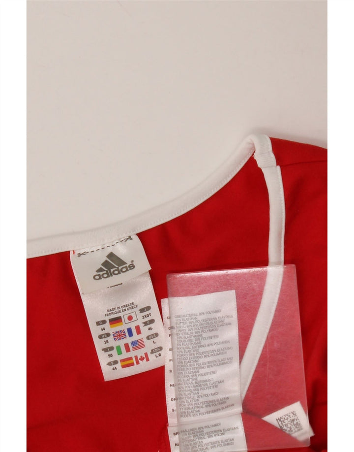 ADIDAS Dame Vest Top UK 18 XL Rød Nylon