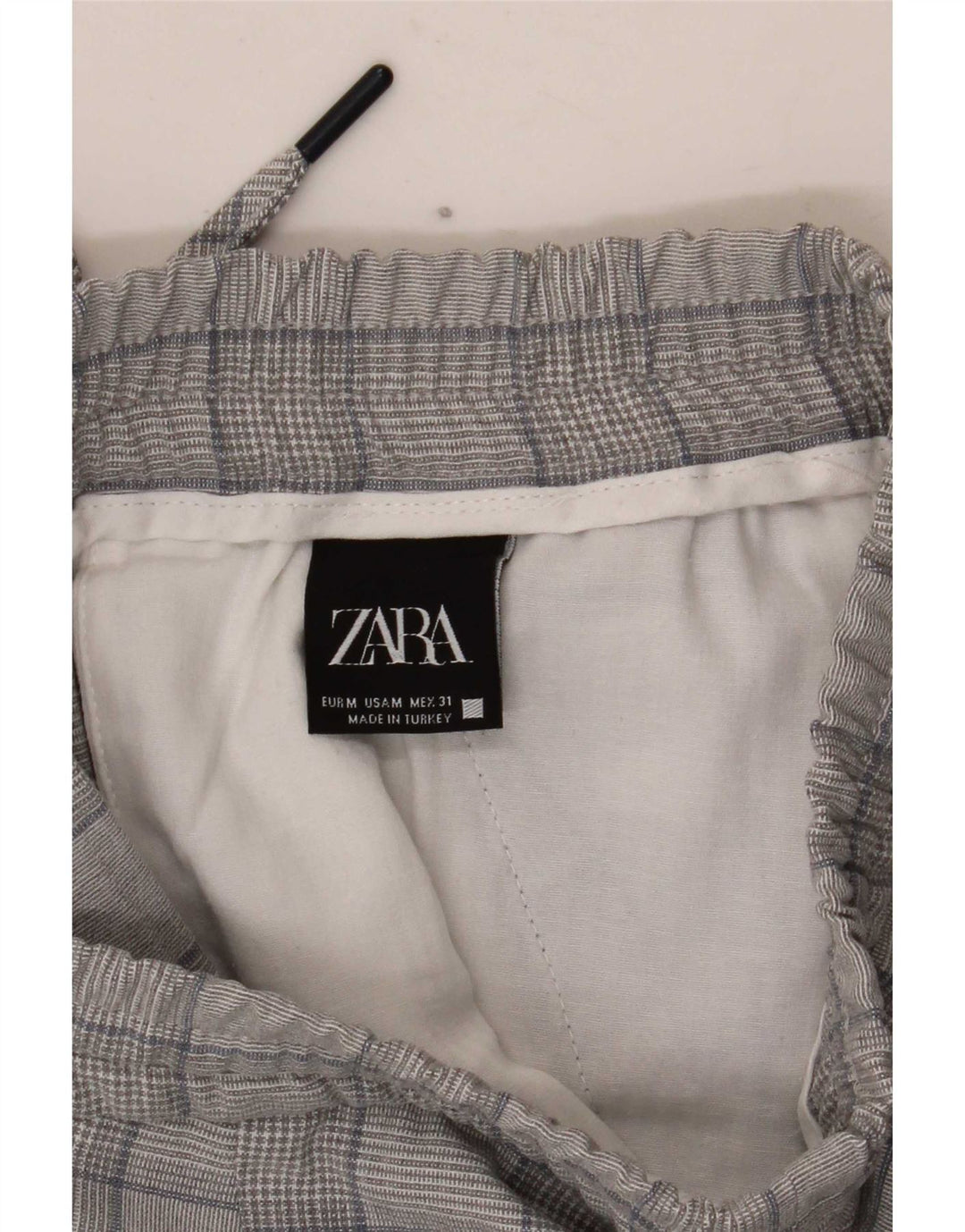 Zara Herre Slim Chino Bukser Medium W31 L28 Grå Houndstooth