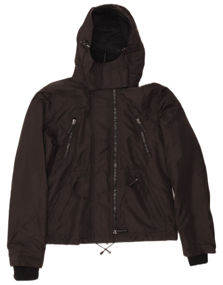 Superdry vindjakke med hætte til kvinder UK 12 Medium Sort
