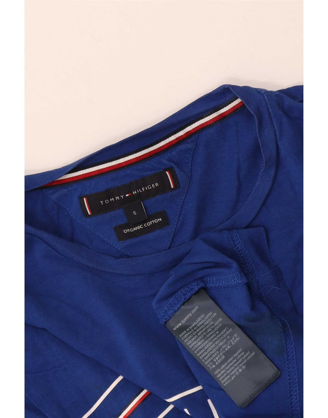 Tommy Hilfiger Herre Grafisk T-Shirt Top Lille Blå Bomuld